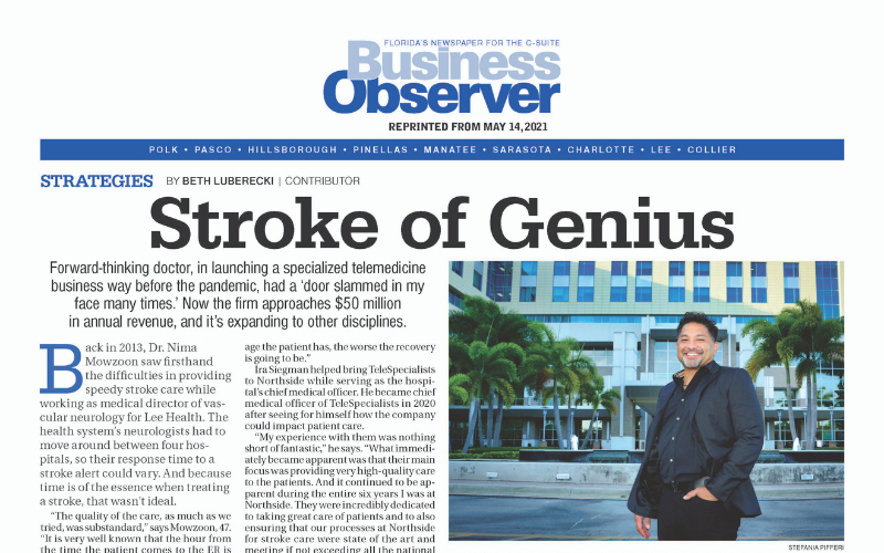 TeleSpecialists Feature Story in Business Observer